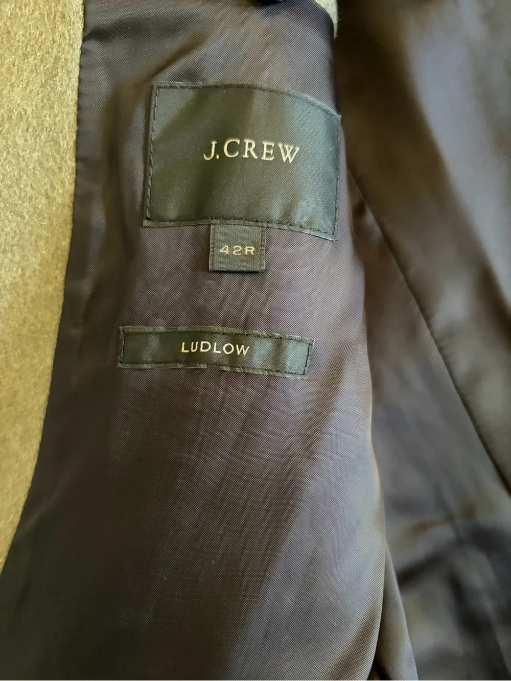J.CREW Ludlow Gray Wool Long Winter Overcoat 42R Slim Fit Single-Breasted